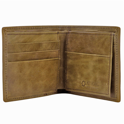 HJ2252 - Bóp nam Huy Hoàng da cá sấu gai bụng màu rêu