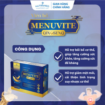 Viên uống Menuvite Ginseng hỗ trợ nâng cao sức đề kháng, bồi bổ cơ thể (30 viên) - Nutramed