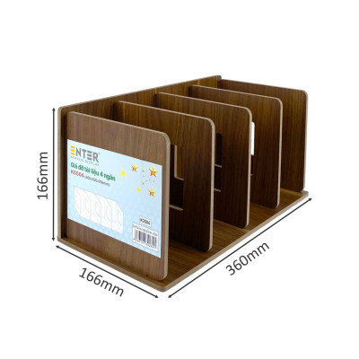 Giá đỡ tài liệu 4 ngăn gỗ Enter KG504 360x166x166mm