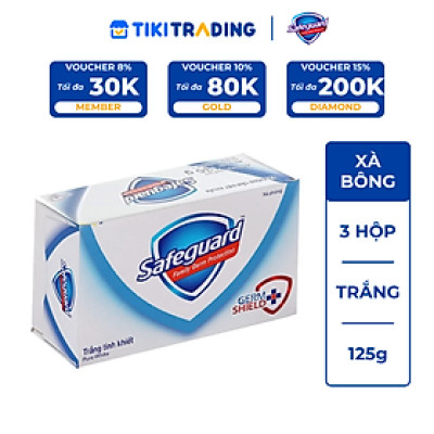 Combo xà phòng cục Safeguard trắng (115gx3)X24