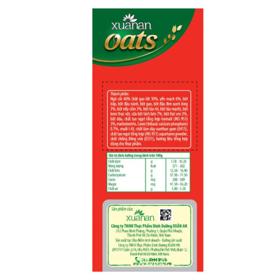 Combo 2 túi: Ngũ Cốc Dinh Dưỡng Canxi ít đường 400G + Ngũ Cốc Gạo Lứt No Sugar[đường ăn kiêng]400G(Tặng Kèm 1 Túi Yến Mạch 150G)