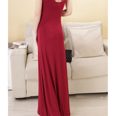 Đầm Váy body thun dài dự tiệc,Đầm body thiết kế dây đan lưng sang chảnh ngắn tay Haint Boutique- Đỏ- Hb35