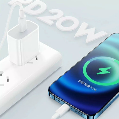 Bộ sạc nhanh Wiwu Power Adapter 20w Dành Cho Iphone Hỗ Trợ Sạc Nhanh, Tự Điều Chỉnh Dòng Sạc An Toàn - Hàng Chính Hãng