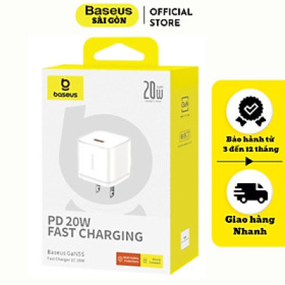 Củ Sạc Nhanh Baseus GaN5S Fast Charger 1C 20W -Hàng chính hãng