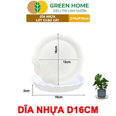Đĩa Nhựa Lót Chậu Cây Greenhome, Nhiều Kích Cỡ, Hứng Nước Giúp Sạch Bàn, Sàn, Nhựa Nguyên Sinh, Bền, Đẹp, Chóng Rơi Vỡ
