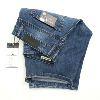 Quần Short Jeans Nam Cao Cấp HUNTER X-RAYS Form Slimfit Thun Màu Xanh S68