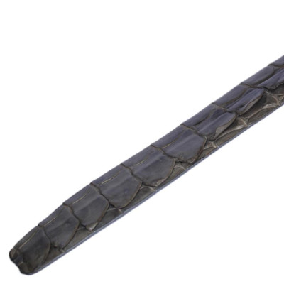 HP4809 - Dây nịt nam Huy Hoàng da cá sấu nguyên con 3,5P đầu kim màu xám