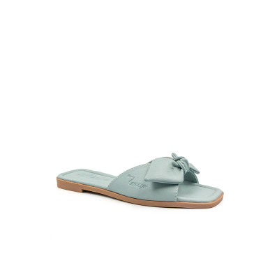 Dép Quai Thắt Nơ Da Micro Tomoyo TMW31904