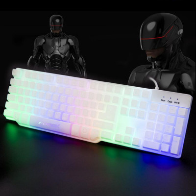 Bàn phím cơ giả chơi game chuyên nghiệp có dây USB đèn nền cho máy tính để bàn FOREV