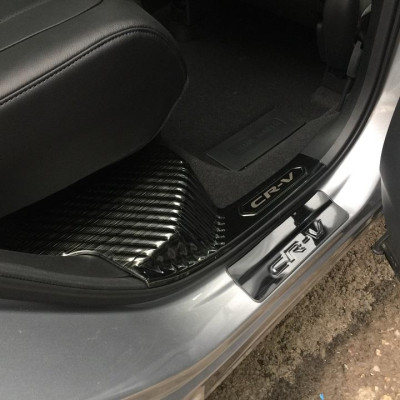 Bộ sản phẩm ỐP BẬC CỐP VÀ BẬC CỬA vân Titan xe Honda CRV, CR-V 2018-2019