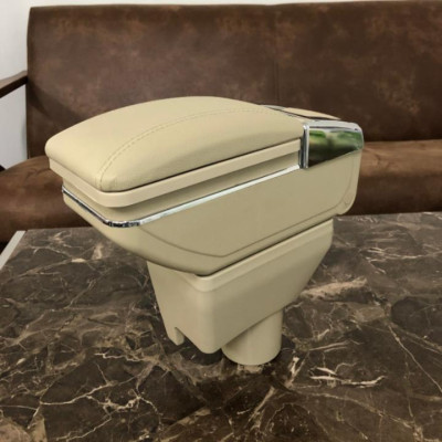 Hộp Tỳ Tay Vios 2020- 2021 Bọc Da Cao Cấp Đen Và Kem