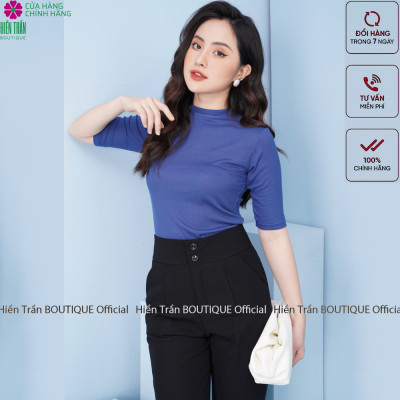 Quần baggy nữ cạp cao 2 cúc HIền Trần BOUTIQUE mặc giấu bụng, tôn dáng