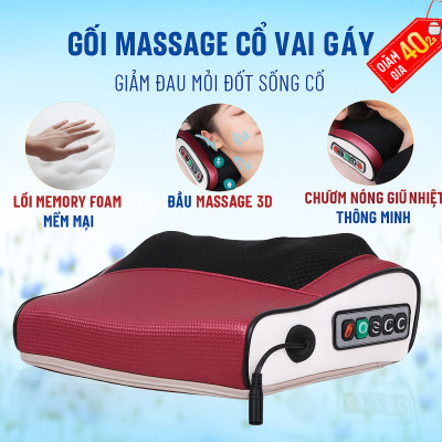 Gối Massage Hồng Ngoại Cao Cấp 20 Bi – Massage Toàn Thân, Tốt Cho Tuần Hoàn Máu