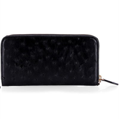 HC3429-30-31-32 - Bóp nữ da đà điểu Huy Hoàng 1 khóa vip màu đen, nâu đỏ, vàng bò, nâu đất