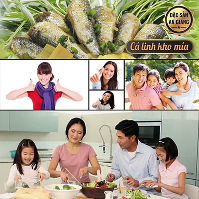 COMBO - Thùng (06 hộp) 2 hộp Mắm Cá Linh Chưng + 2 hộp Cá Linh Kho Mía + 2 hộp Cá Mè Vinh Kho Lạt - Antesco