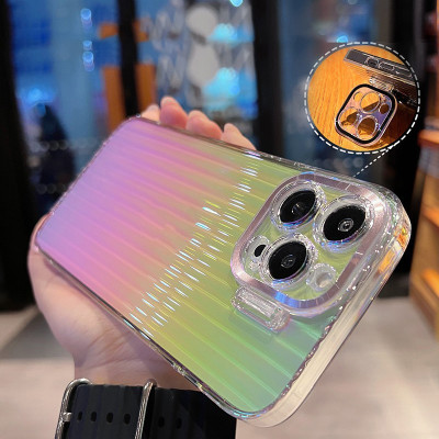 Ốp lưng 3D bảo vệ camera cho iPhone 12 / 12 Pro / 12 Pro Max / 13 / 13 Pro / 13 Pro Max / 14 / 14 Plus / 14 Pro / 14 Pro Max hiệu HOTCASE Laser Aurora - mặt lưng gợn sóng 3D, chống sốc, chống chịu mọi va đập, có khung bảo vệ camera - hàng nhập khẩu