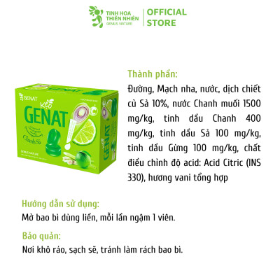Kẹo ngậm Genat Chanh Sả (Hộp 100 viên)