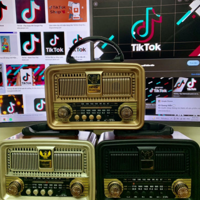 Đài radio NNS-8091BT có bluetooth FM-AM/FM/SW hình thức cổ điển sang trọng,loa to ,tích hợp pin sạc-Hàng Chính Hãng