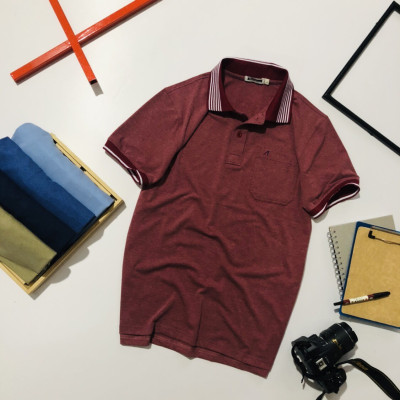 Áo thun nam trung niên cotton 100% mẫu TRƠN có túi cao cấp