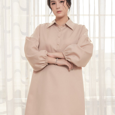 Đầm Suông Phom Rộng Cổ Sơ Mi Bản To Maxivic, La Mộc - LM012217