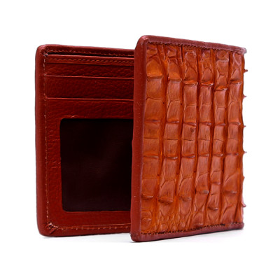 HJ2206 - Bóp nam Huy Hoàng da cá sấu nguyên con màu vàng