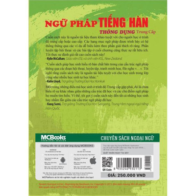 Sách - Ngữ Pháp Tiếng Hàn Thông Dụng - Trung Cấp - Korean Grammar In Use Intermediate - MCBooks