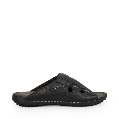 Dép nam quai ngang da bò cao cấp đế cao su SUNPOLO DQN018