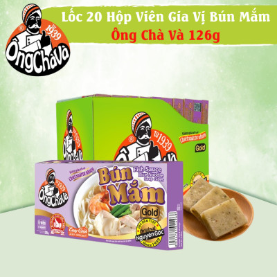Lốc 20 Hộp Viên Gia Vị Bún Mắm Gold Ông Chà Và 126g (Fish Sauce Rice Noodle Soup Cubes)