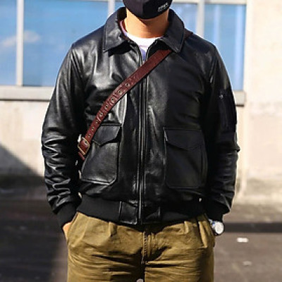 Áo khoác nam da phong cách lịch lãm cao cấp mẫu mới có 2 túi