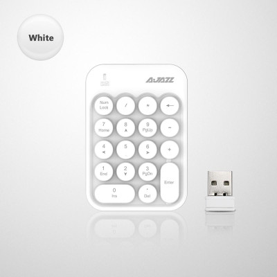 Bàn phím số không dây Ajazz 2.4G kỹ thuật số cho Window XP Win7 8 10 ios Máy tính xách tay