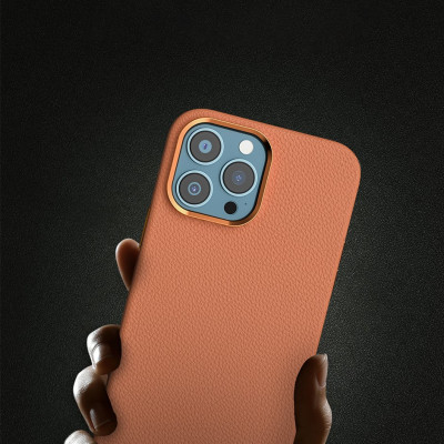 Ốp Da Wiwu Calfskin Phone Case Dành Cho Iphone 13 Promax Chất Liệu Da Bê, Chống Nước, Chống Để Lại Vân Tay - Hàng Chính Hãng