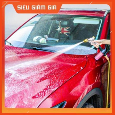 Bộ dây vòi xịt nước rửa xe,tưới cây .tăng áp 3 lần,loại 3m, 5m 206236 đầu đồng,cút nhựa,nối đai+ tặng mở chai