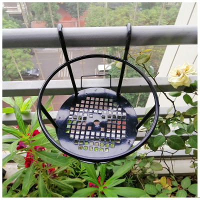 1 GIỎ SẮT Treo Chậu Hoa Ban Công Hình Tròn - Màu Đen