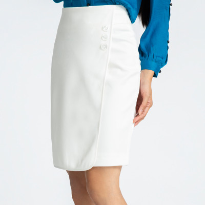 Chân Váy Ôm Công Sở Chân Váy Đắp Vạt Thời trang thiết kế Hity SKI029 (Trắng Kim Cương)