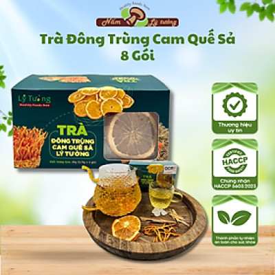 Trà Đông Trùng Cam Quế Sả Lý Tưởng 110g, Hộp Trà Gồm 8 Gói,Sản Phẩm Đạt Chứng Nhận OCOP 3 Sao Của Thành Phố Hà Nội