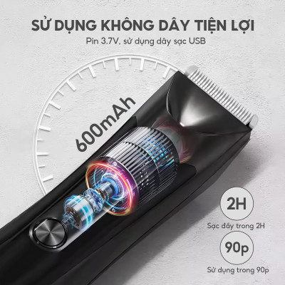 Máy cạo râu, tông đơ mini Lebenlang LBL3022 công suất 5W, Pin 600mAh, IPX5, bảo hành 2 năm - hàng chính hãng