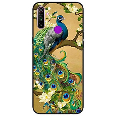 Ốp lưng dành cho Realme C3 mẫu Chim Công Hoa Xanh