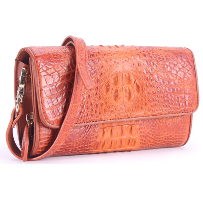 HJ6255-56-57-58 - Túi đeo nữ da cá sấu Huy Hoàng màu đen, nâu đỏ, vàng bò, nâu đất