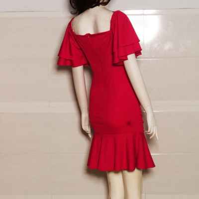 Đầm cổ vuông bèo lai MS 2329