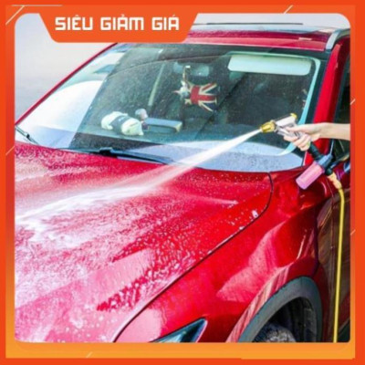 Bộ dây vòi xịt nước rửa xe, tưới cây . tăng áp 3 lần, loại 20m 206236 đầu đồng, cút, + tặng đai