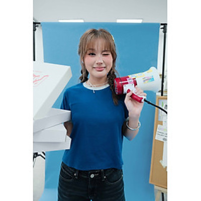 DOTTIE - Áo baby tee phối vải - Xanh - T1128