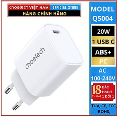 Củ sạc Choetech Q5004 nhanh Type c 20W  (Hàng chính hãng)