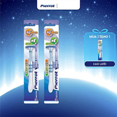 Combo 3 Dụng Cụ Làm Sạch Lưỡi PIERROT Loại Bỏ Mảng Bám Và Cạo Lưỡi Nhẹ Nhàng