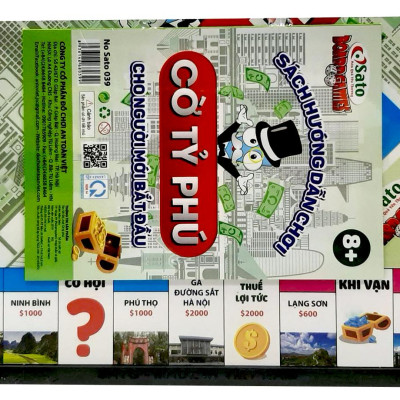 Cờ Tỉ Phú MoNoPoLy Vui Nhộn cho bé - Hàng Việt Nam SATO có hướng dẫn tiếng việt Bibebo
