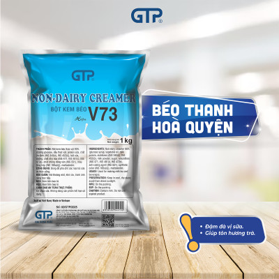 Bột kem béo pha trà sữa V73 (1KG) - Độ béo vừa phải, thích hợp nhiều gu thưởng thức trà sữa - SP Chính Hãng (Bột kem béo hiệu V73 (1kg/bao))