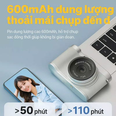 Máy Chụp Ảnh Mini Kèm Thẻ 512G T Retro Kỹ Thuật Số CCD 4K Cho Học Sinh – Nhỏ Gọn, Thời Trang, Chụp Siêu Nét- HÀNG CHÍNH HÃNG MINIIN
