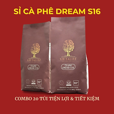 Cà phê sỉ cho quán cà phê – Combo Đại Quán 20 túi tiện lợi Dream S16 – REAL BEAN COFFEE
