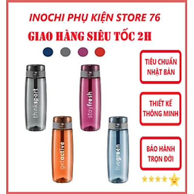 Bình Nước Thể Thao Kita Active Sản Xuất Theo Tiêu Chuẩn Nhật Bản An Toàn Cho Người Dùng- Chính hãng inochi ( Tặng kèm khăn lau đa năng pakasa)