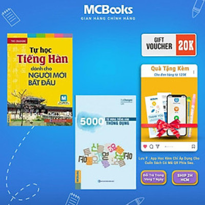 Sách - Tự Học Tiếng Hàn Dành Cho Người Mới Bắt Đầu + 5000 Từ Vựng Tiếng Hàn Thông Dụng - MCBooks