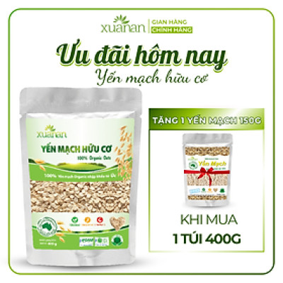 Yến Mạch Hữu Cơ Xuân An [ko đường] Túi 400G (Tặng Kèm 1 Túi Yến Mạch 150G)